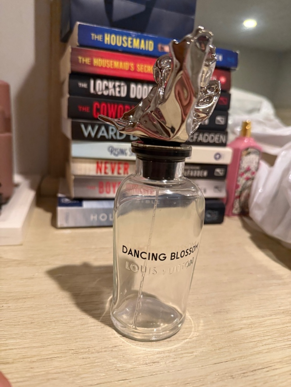 Empty Louis Vuitton Dancing Blossom Bottle with Silver Sculpted Cap